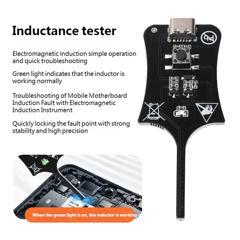 Motherboard Coil Tester Inductor Detector Tool for Mobile Phone Repair Electromagnetic Induction Quick Fault Inductance Checking