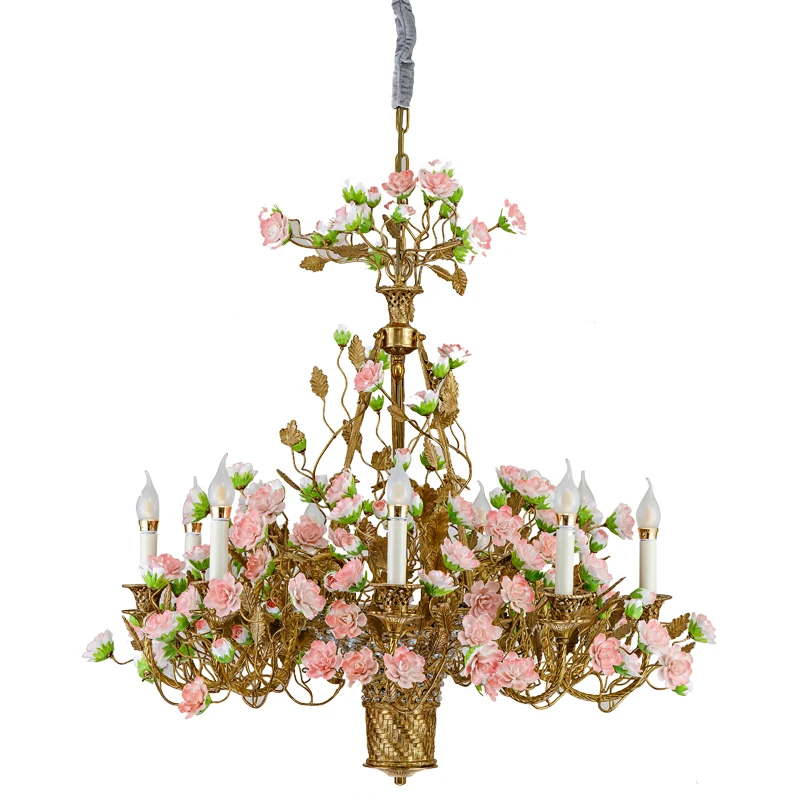 Manufacturer Romantic Chandelier Design European Porcelain Lighting Price Competitive Popular Wedding Flower Chandelier