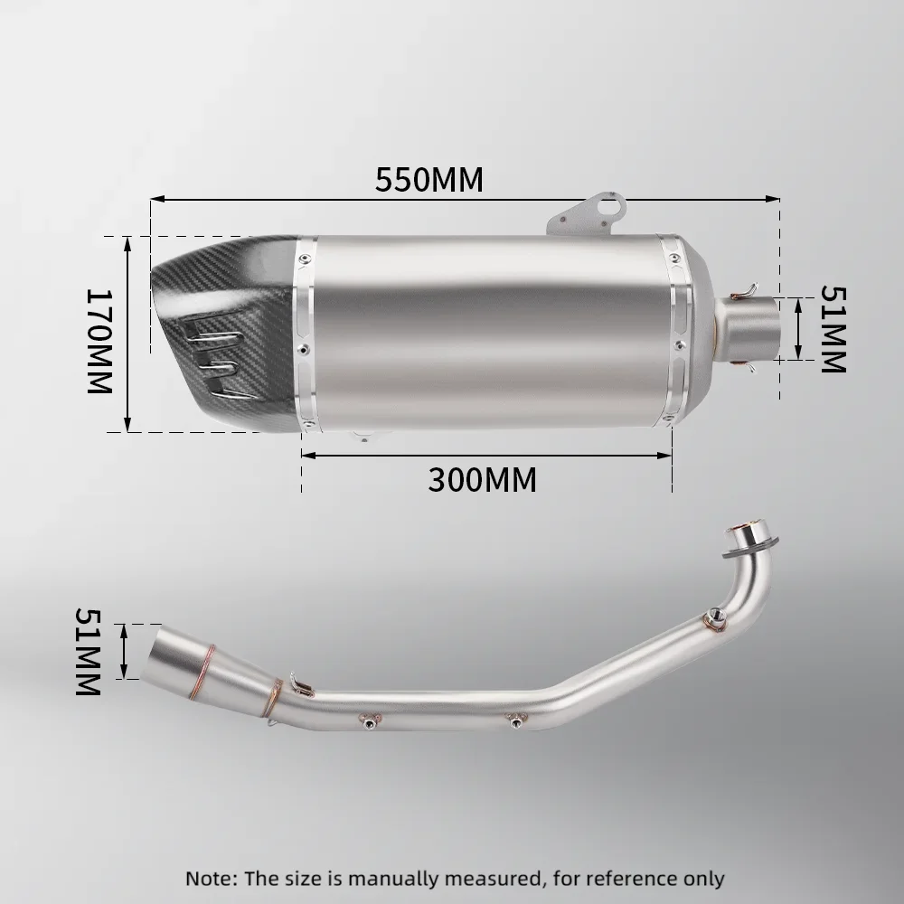Motorrad Auspuffrohr Escape Refit Qualität Full End Link Rohr Für Xciting VS400 S400 Carbon Faser Doppel Outlet Seite Schalldämpfer
