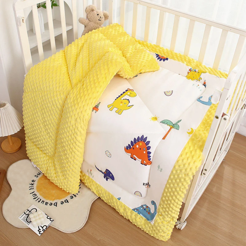 عالية الجودة الخريف الشتاء رشاقته الطفل الفول بطانية مخملية الكرتون نمط الأطفال بطانية رياض الأطفال بطانية نوم دافئة