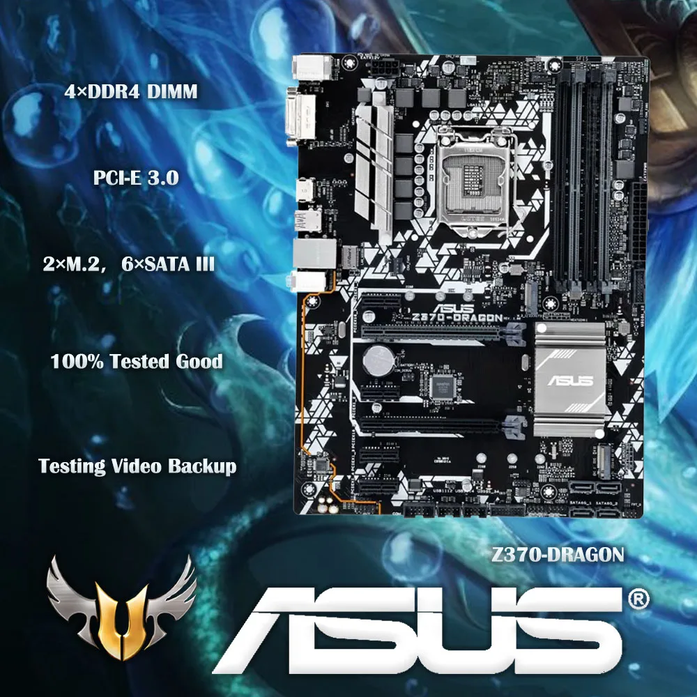 

ASUS Z370-DRAGON LGA 1151 DDR4 64GB Intel Z370 Core i7/i5/i3/Celeron cpus M.2 USB3.1 ATX Mainboard