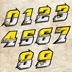 Number Stickers 0123456789 Motorcycle Stickers Motorbike Fuel Tank Fairing Waterproof Vinyl Decals DIY Scooter Body Decoration