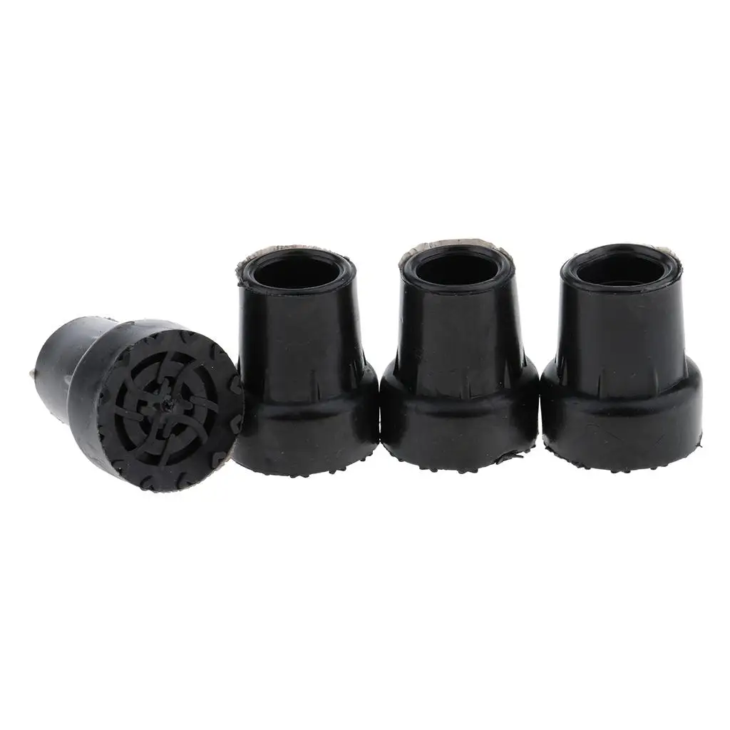 4pcs 19mm Anti Slip Rubber Crutches Tips Pad Durable Rubber Anti-Slid Heavy Duty Canes Replacement for Walking Stick Crutch End