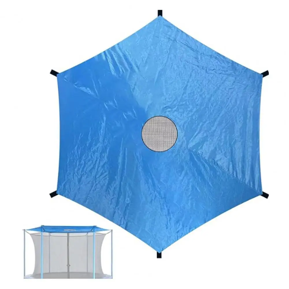 

6/8/10/12/14-Foot Trampoline Sunshade Cover Waterproof Oxford Universal 6 Poles Trampoline Canopy UV Protection Trampoline Cover