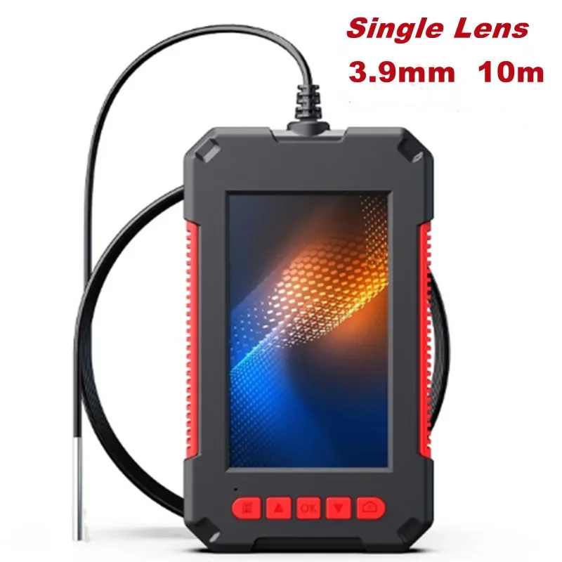 

3.9mm 10M P40 Industrial Endoscope Camera Single Dual Lens 5.5mm 8mm 1080P 4.3" Screen Borescope IP68 Waterproof LEDs 2600mAh