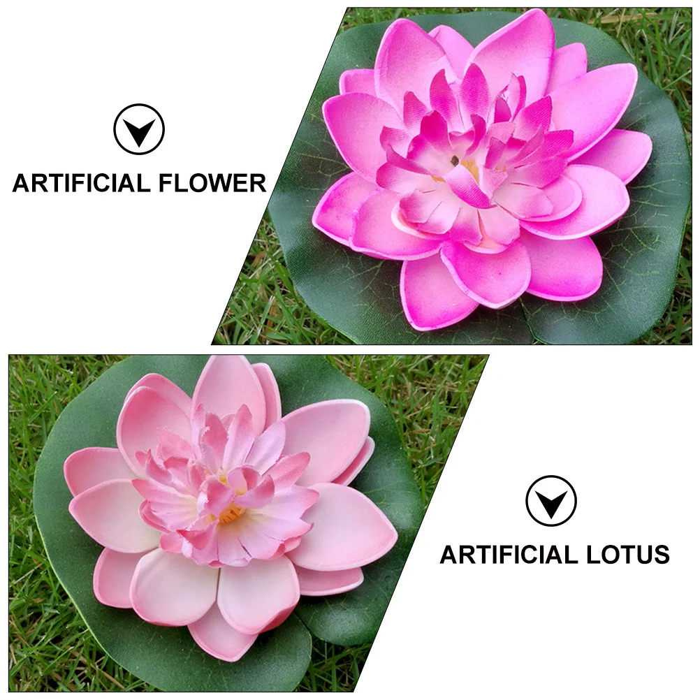 

10pcs Artificial Decor Eva Artificial Lotus Pool Decor Floating Water Lily For Pond Garden Home Patio Fish Pond Ornament