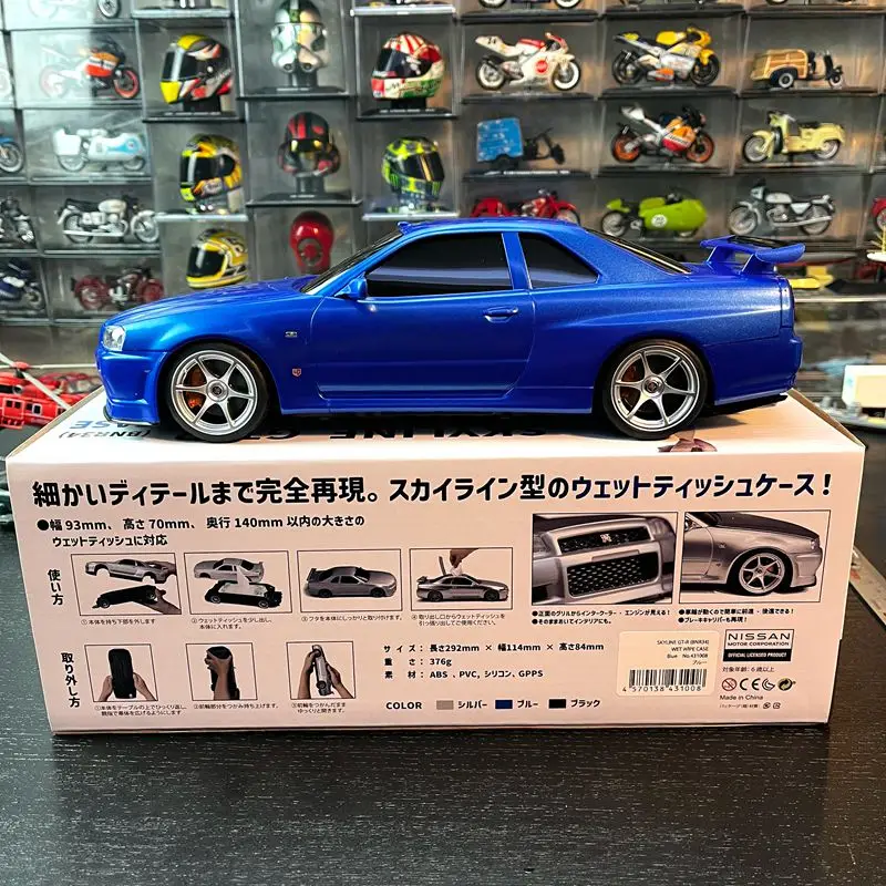 Decoração azul da caixa do tecido do modelo do carro clássico, material plástico do ABS, qualidade excelente, Nissan GTR, 1: 16