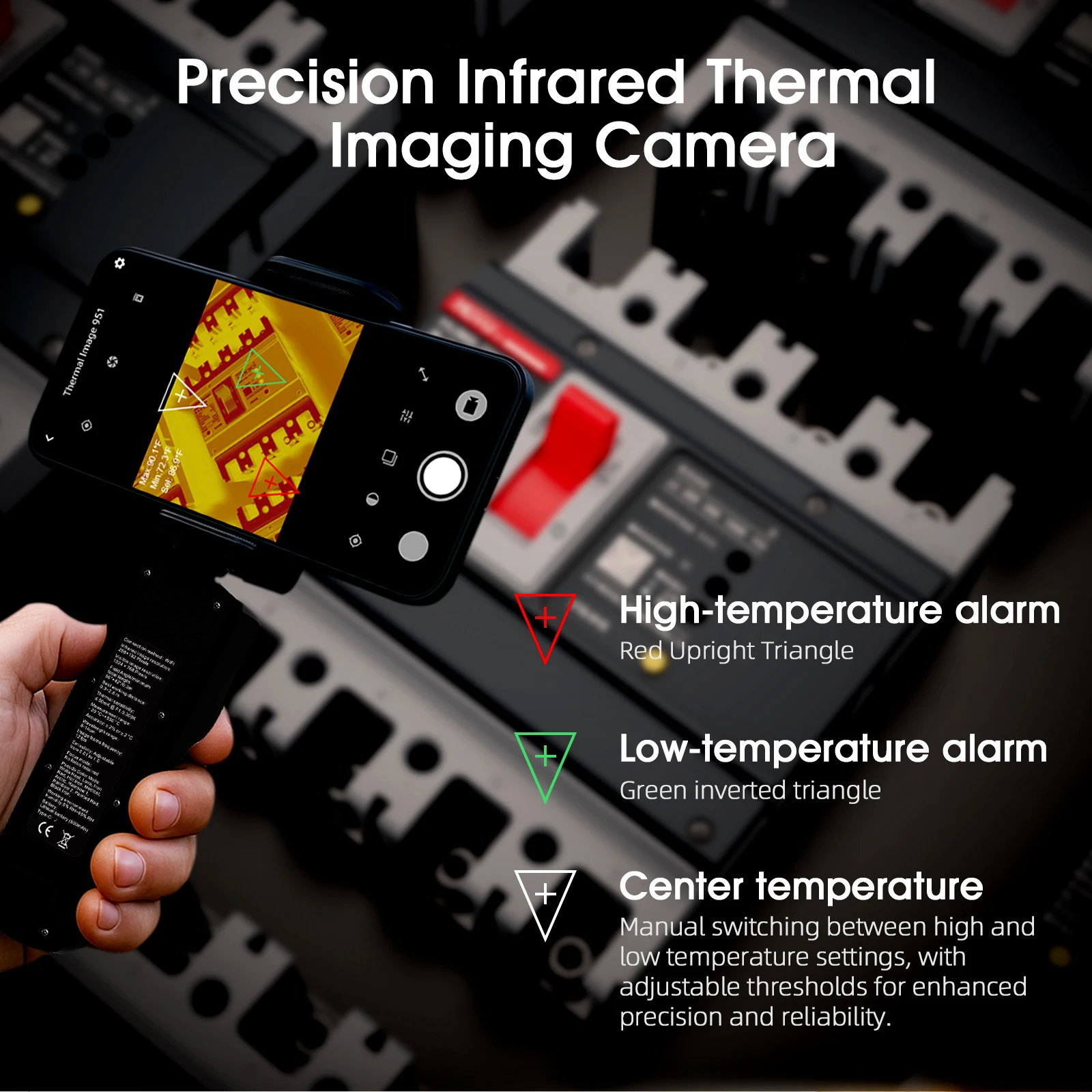 赤外線カメラ、iOS/Android用サーマルカメラ 1024x768可視画像解像度 HP-951B アプリ付きサーマルイメージング、Type-C