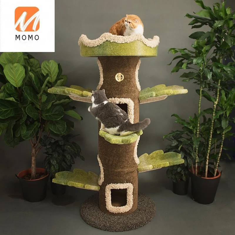 Tree Cat Climbing Frame Cat Tree Nest Castle Scratch-Resistant Cat Villa Tree House