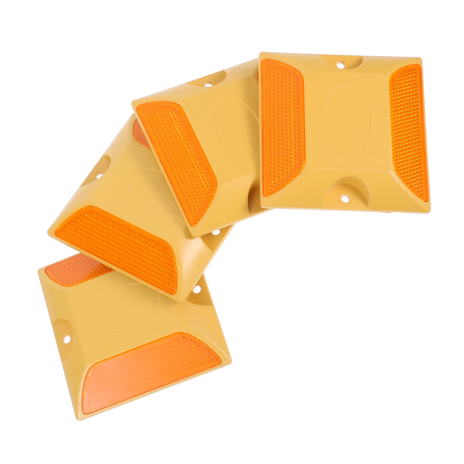 

4 Pcs Abs Reflective Pavement Studs Road Markers For Driveway Entrance Night Safety High Visibility Signs