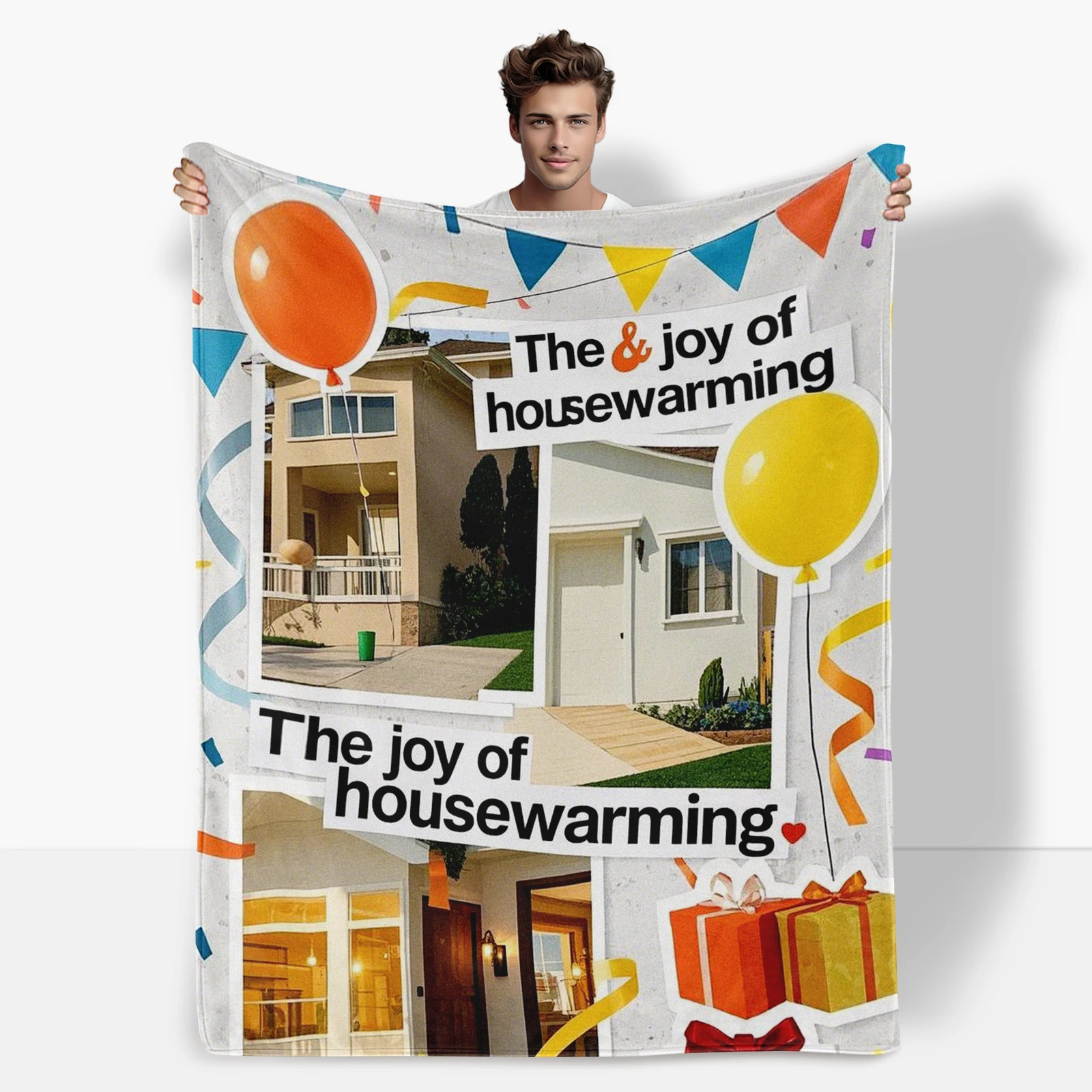 

House Photo And Blessing Texts Blanket Thoughtful Gift For Precious Memories With Loved Ones