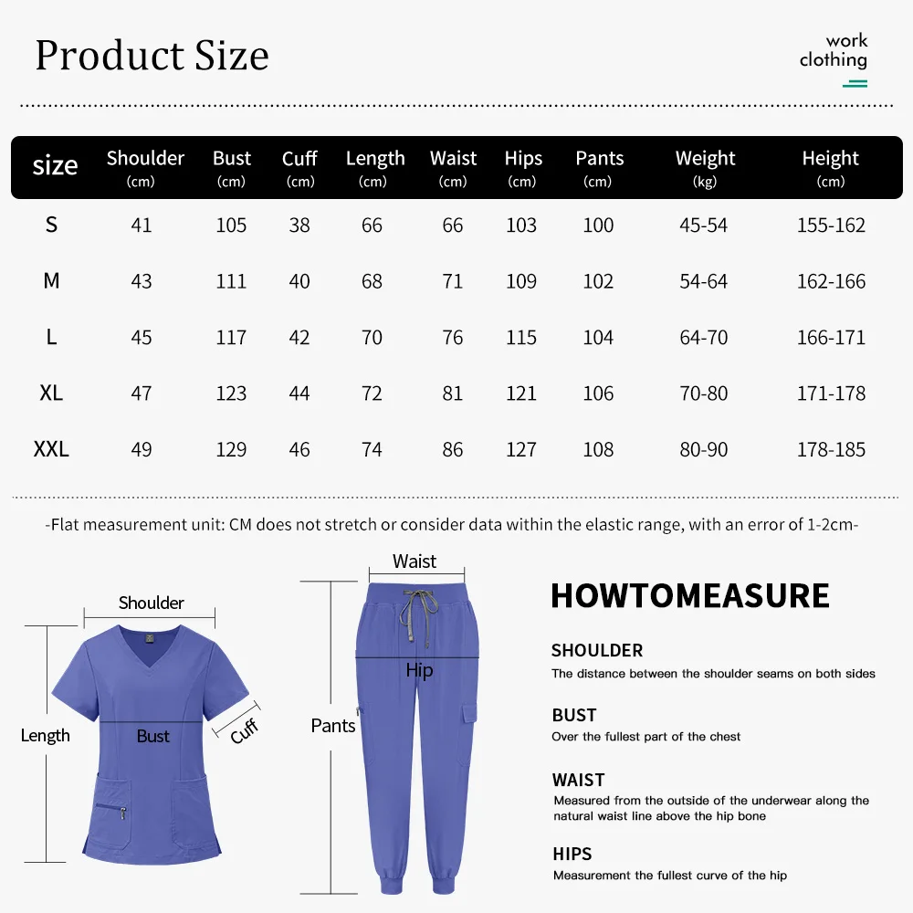 زي الممرضات الطبية طب الأسنان الزي الجراحي غير لزجة الشعر الحيوانات الأليفة الاستمالة عمال النساء الدعك مجموعات الصيدلة ملابس العمل