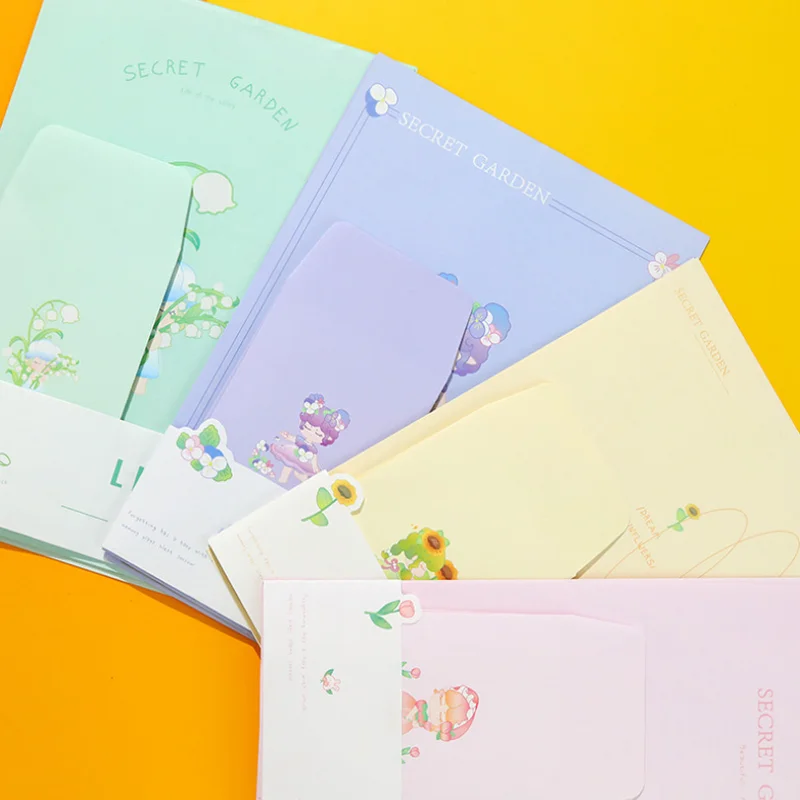 3 Envelope 6 Letters Paper Set Cute Secret Garden Writing Wedding Invitation Confession Letter Paper School Supplies Stationery