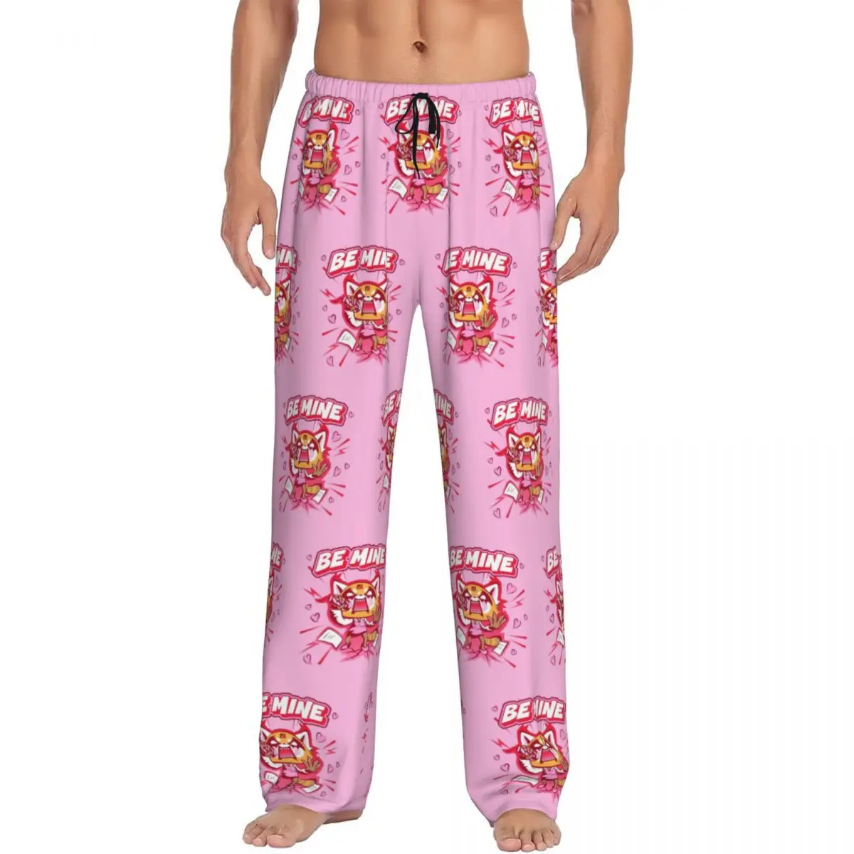 

Custom Aggressive Retsuko Pajama Pants Sleepwear for Men Elastic Waistband Animation Sleep Lounge Bottoms with Pockets