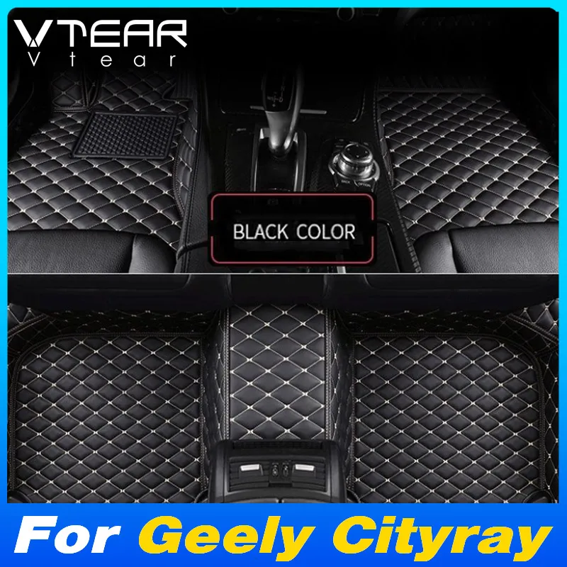 

Автомобильные коврики для ног Vtear из искусственной кожи, напольные ковровые накладки, внутренняя защита, модификация, аксессуары для Geely Cityray 2024