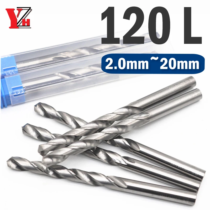 

YZH 120L Twist Drill Diameter D2.0-D20 Bits HRC50 CNC Straight Handle Drilling Hole For Metal Iron Steel