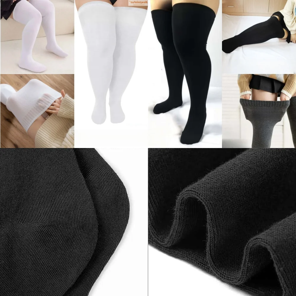 

Colorful Plus Size Knee High Long Socks 200Lbs Elastic Comfortable Thigh High Stockings Over Knee Sock JK Uniform Style Stocking