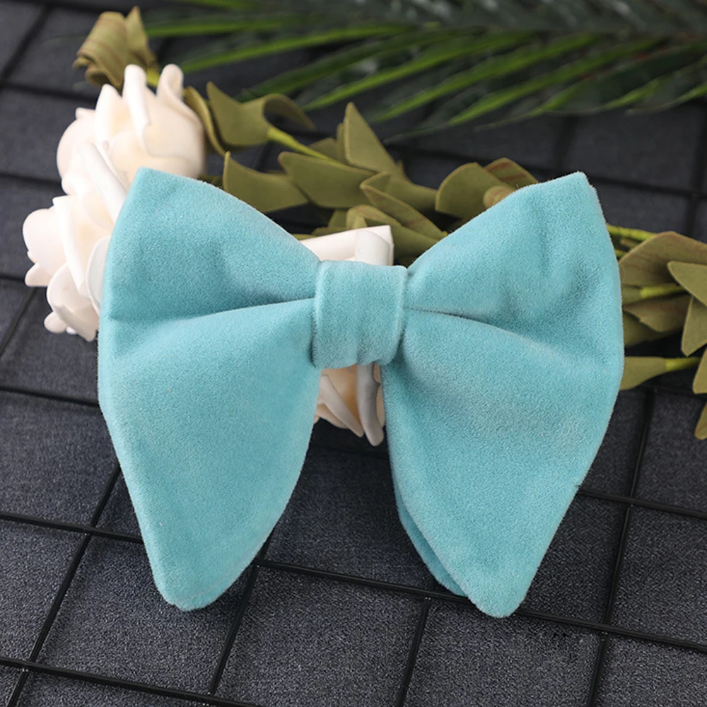 

Бантик-галстук для женщин, для официальных мероприятий, из однотонного вельвета, с узором «рог», для похорон и свадеб