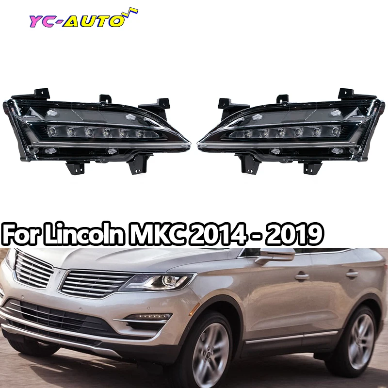 FJ7Z-13200-B FJ7Z-13200-A LED المصد الأمامي النهار تشغيل ضوء مصباح الضباب اكسسوارات السيارات لينكولن MKC 2014 - 2019 #1