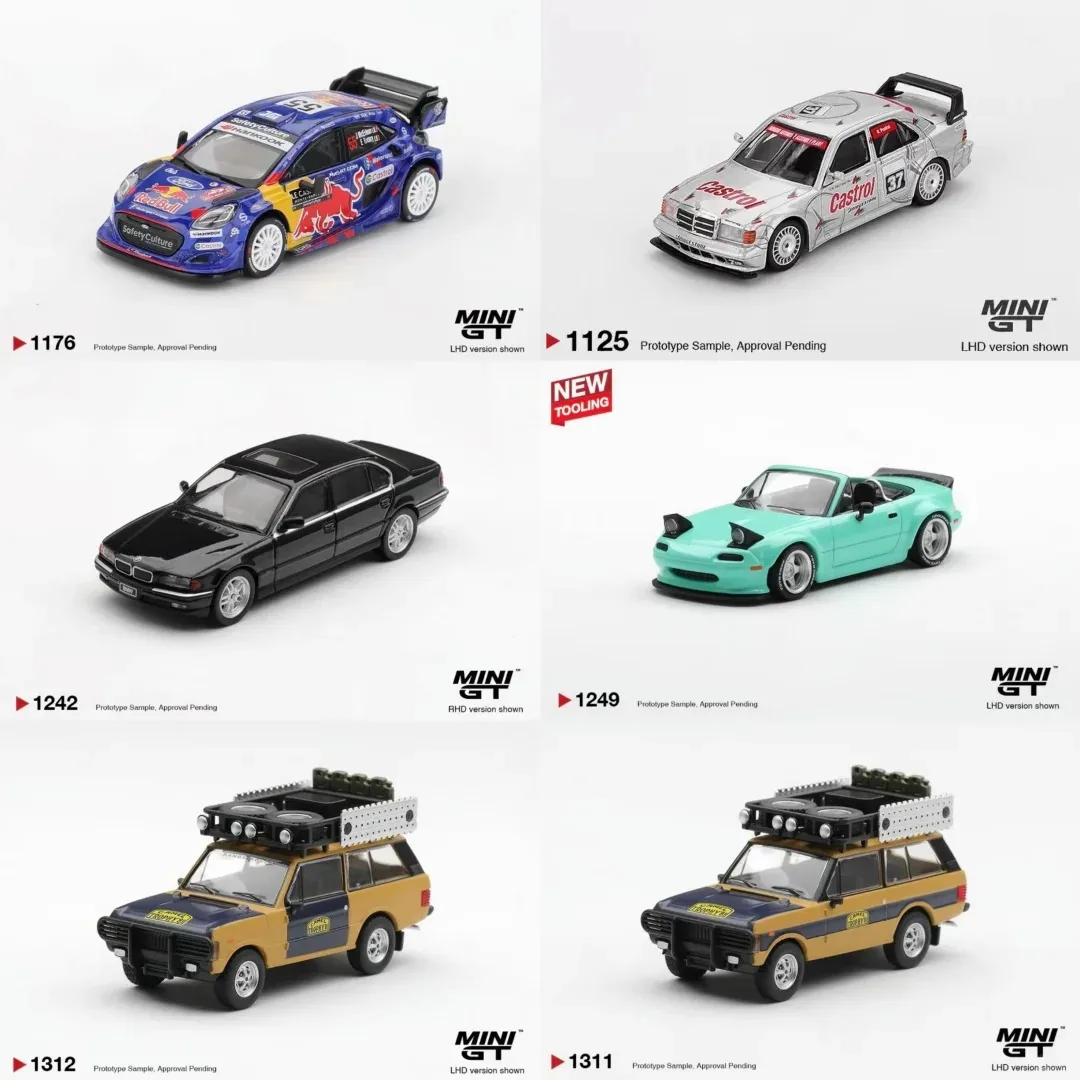 MINI GT 1:64 Mercedes-Benz 190E 2.5-16 Evolution II #37 Ford Puma Rally1 #55 M-Sport Ford WRT Alloy DieCast Car Model Collection