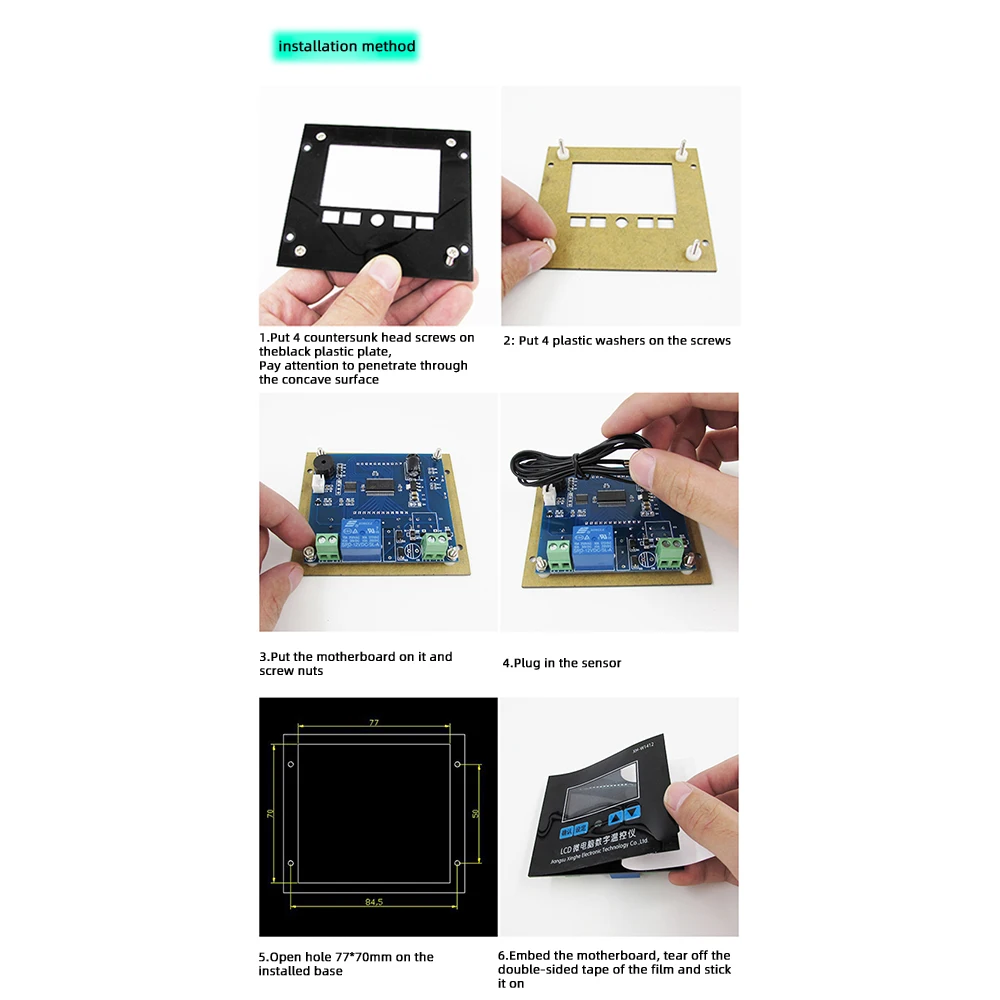 W1412 Microcomputer Temperature Controller Control Thermostat Switch Sensor Cooling Heating Board 12V 24V 220V Relay Output