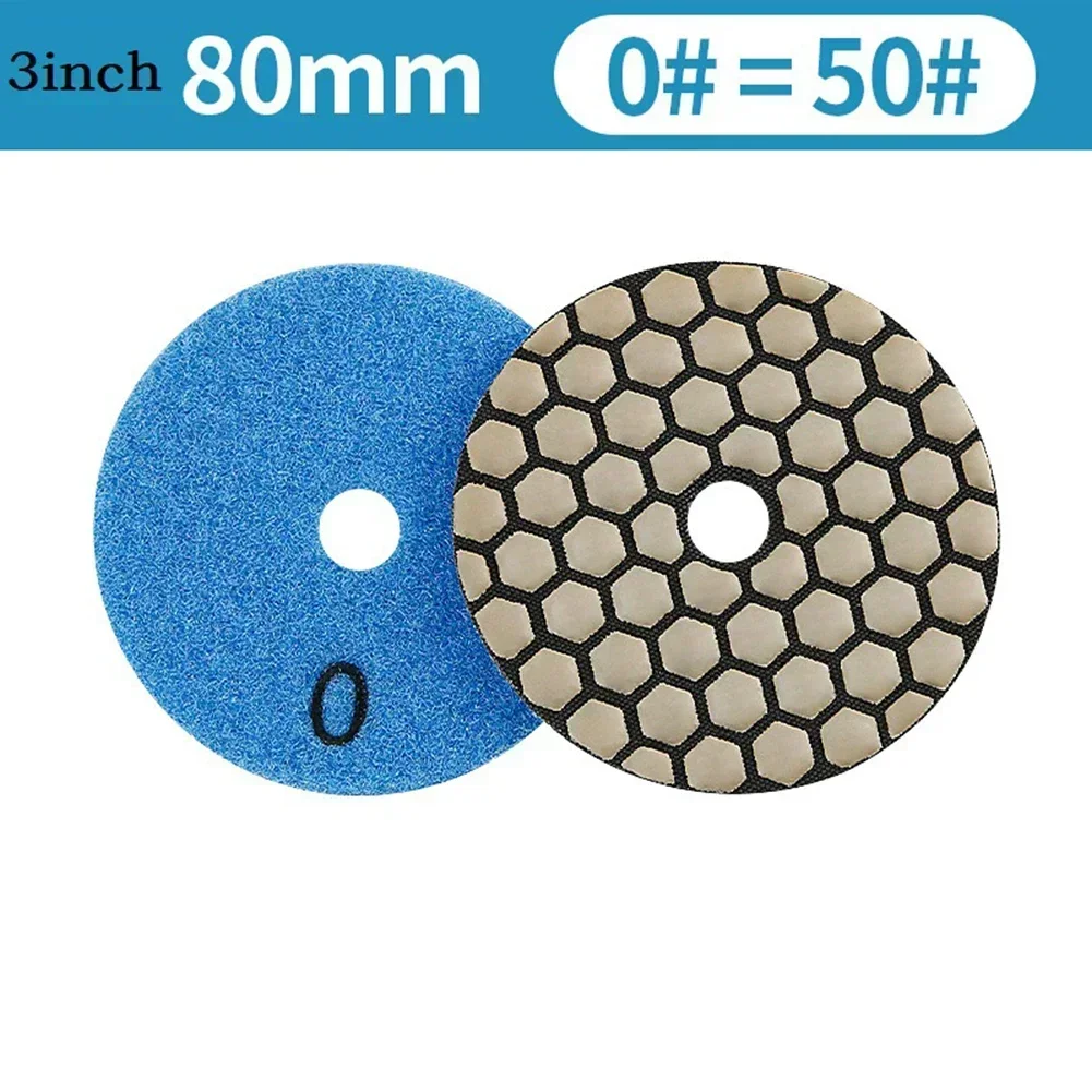 3 Inch Diamond Polishing Pad Dry Use Flexible Sanding Disc Resin Bond For Granite Marble Stone Grinding 50-3000 Grit