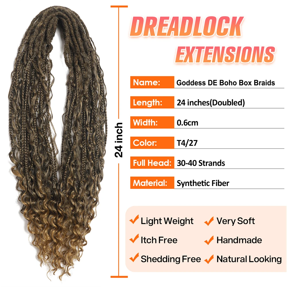 24inch Double Ended Synthetic Dreadlock Extensions Ombre Blonde Boho Crochet Hippie Dreads Handmade Bohemian Box Braids