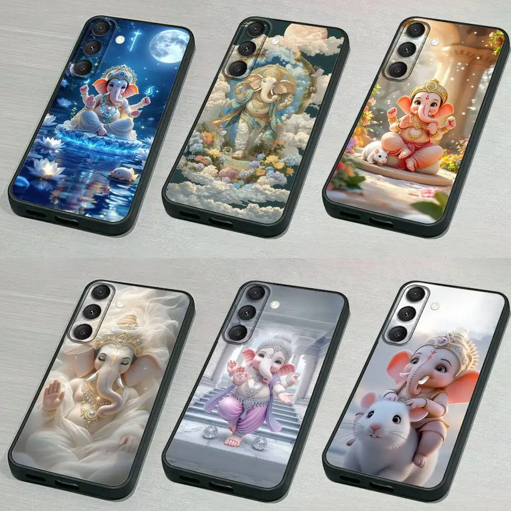 

Ganesh E-Elephant G-God Phone Case For Samsung S 25,24,23,22,30,21,10,9,Ultra,Plus,Lite,FE,4,5G Black Soft Case