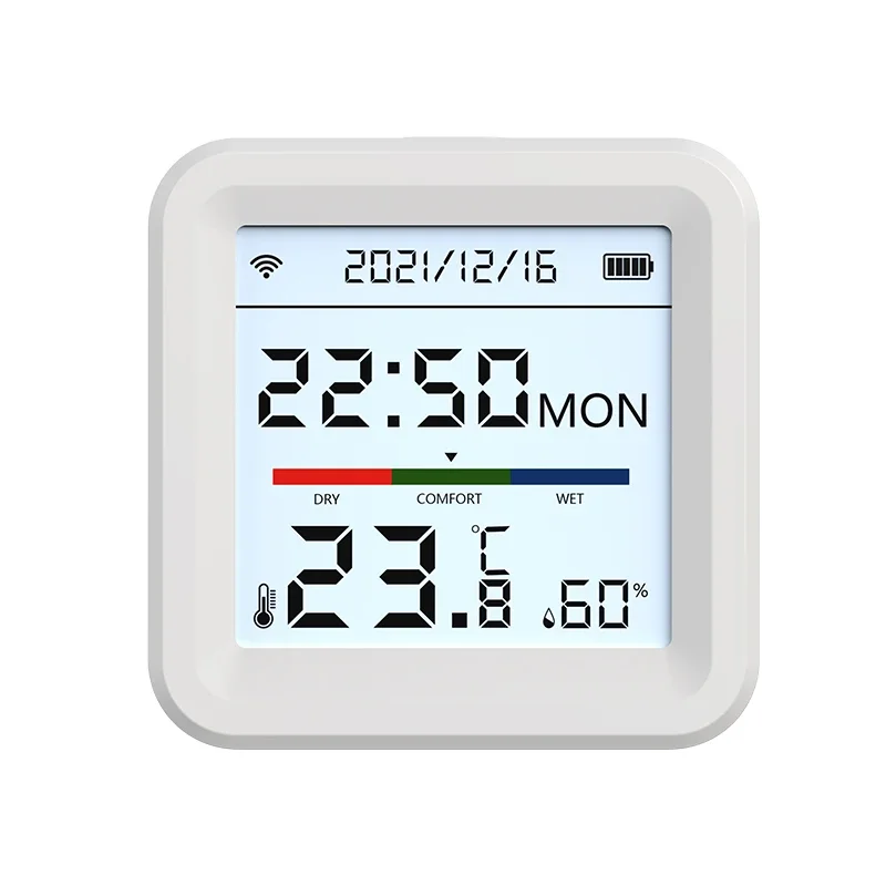 Tuya WiFi مستشعر درجة الحرارة والرطوبة مع شاشة عرض مقياس حرارة المنزل الذكي الداخلي والرطوبة يدعم Alexa Google Home Assistant #1
