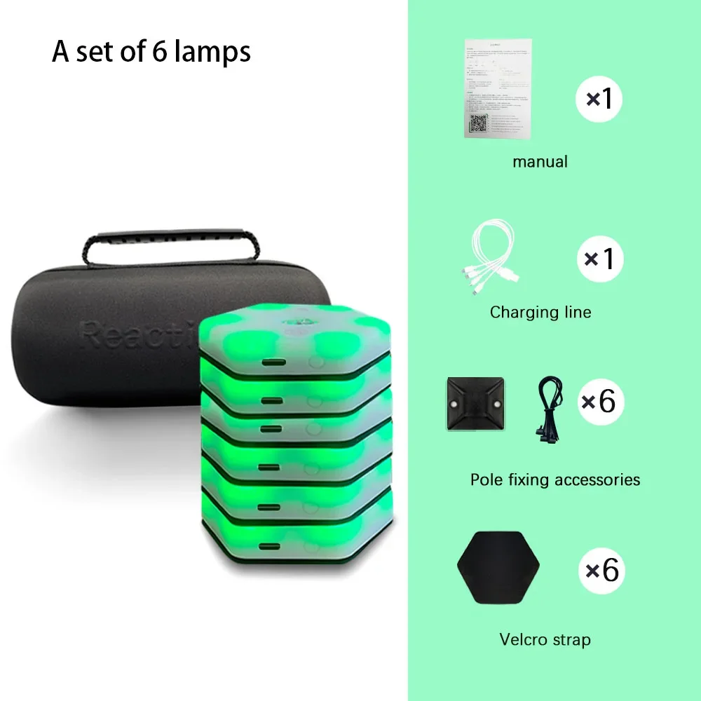6 Lights with APP Reaction Training Lamp Speed Agility Training Tool for Basketball Football Tennis Badminton Taekwondo Training