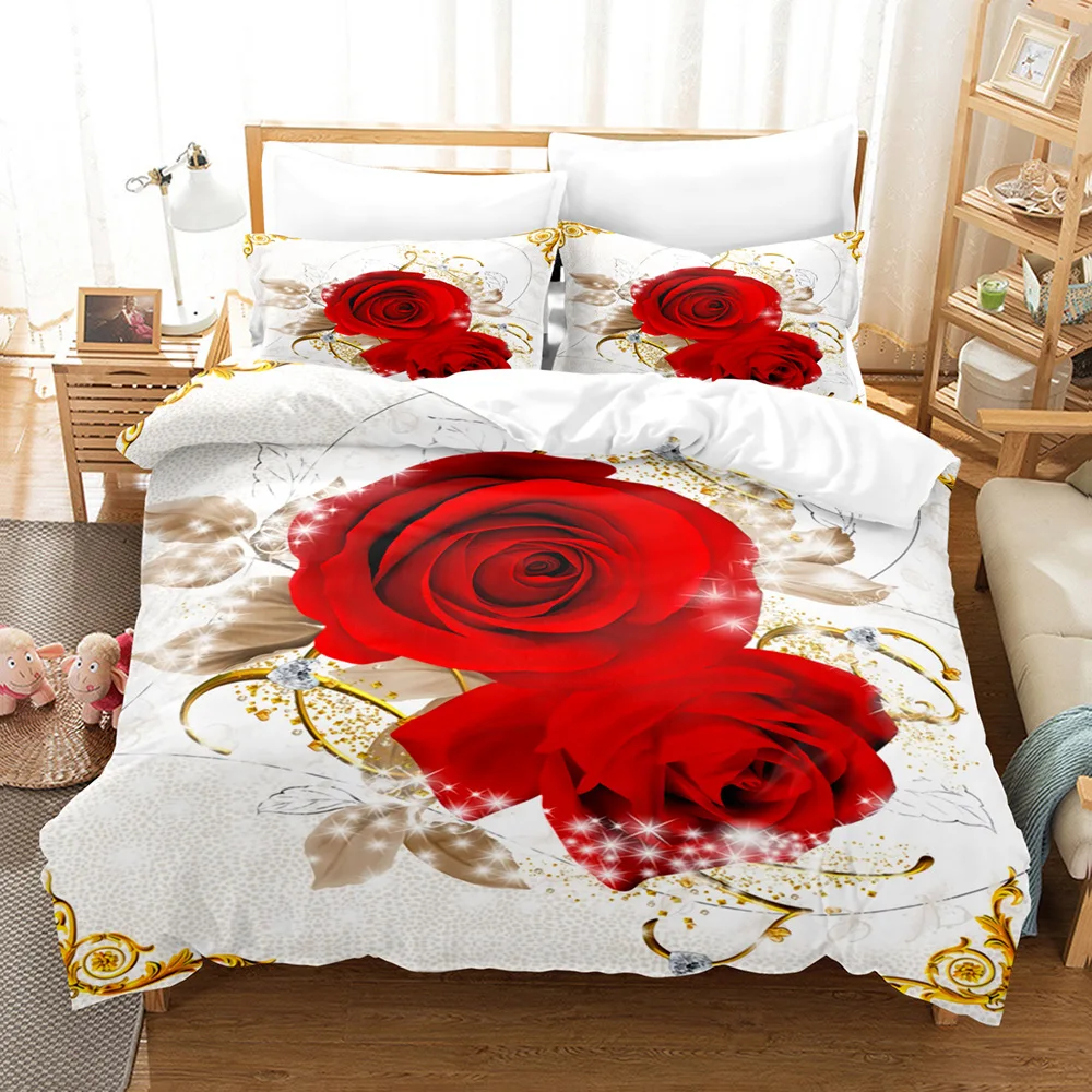 

High Quality Bedding Dropshipping Winter Thicken Quilt Covers Set Wedding Adults Size Luxury Bedding Sets Married Bed Linens Hot