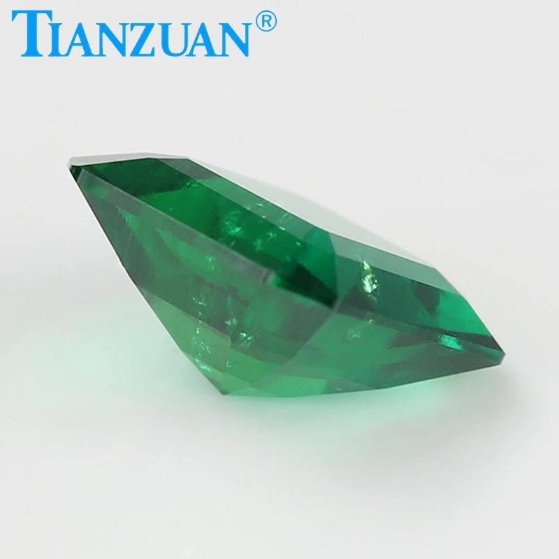 Emerald cut Square Shape Lab-grown Muzo emerald stone Hydrothermal Green Emerald  For Jewelry Making