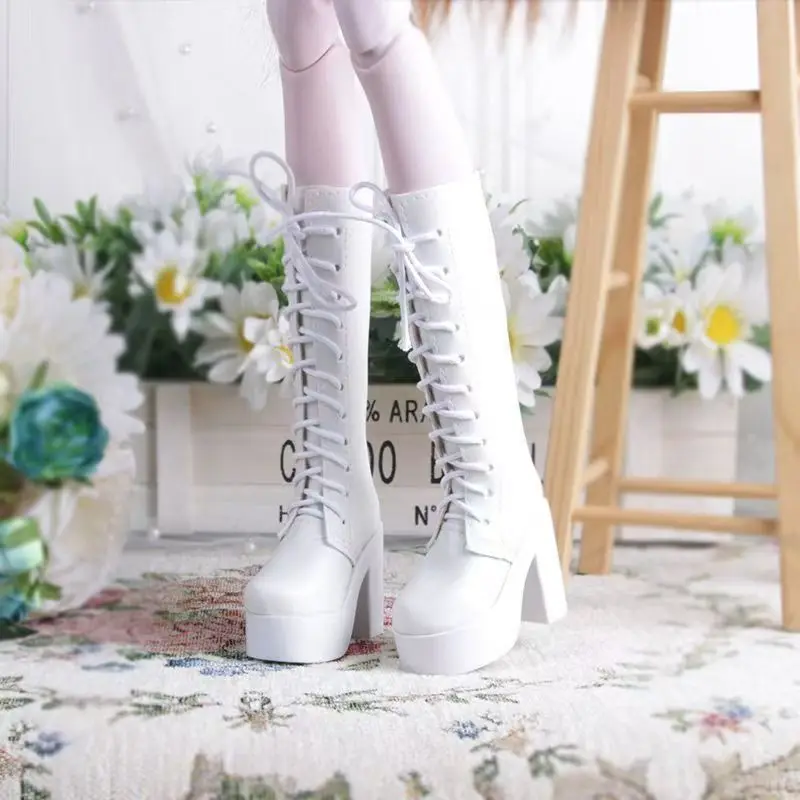 1/3 BJD Doll PU Scarpe in pelle 60cm Doll Stivali lunghi al ginocchio Tacco alto Scarpe da principessa Accessori per bambole Giocattoli per ragazze Regalo di compleanno