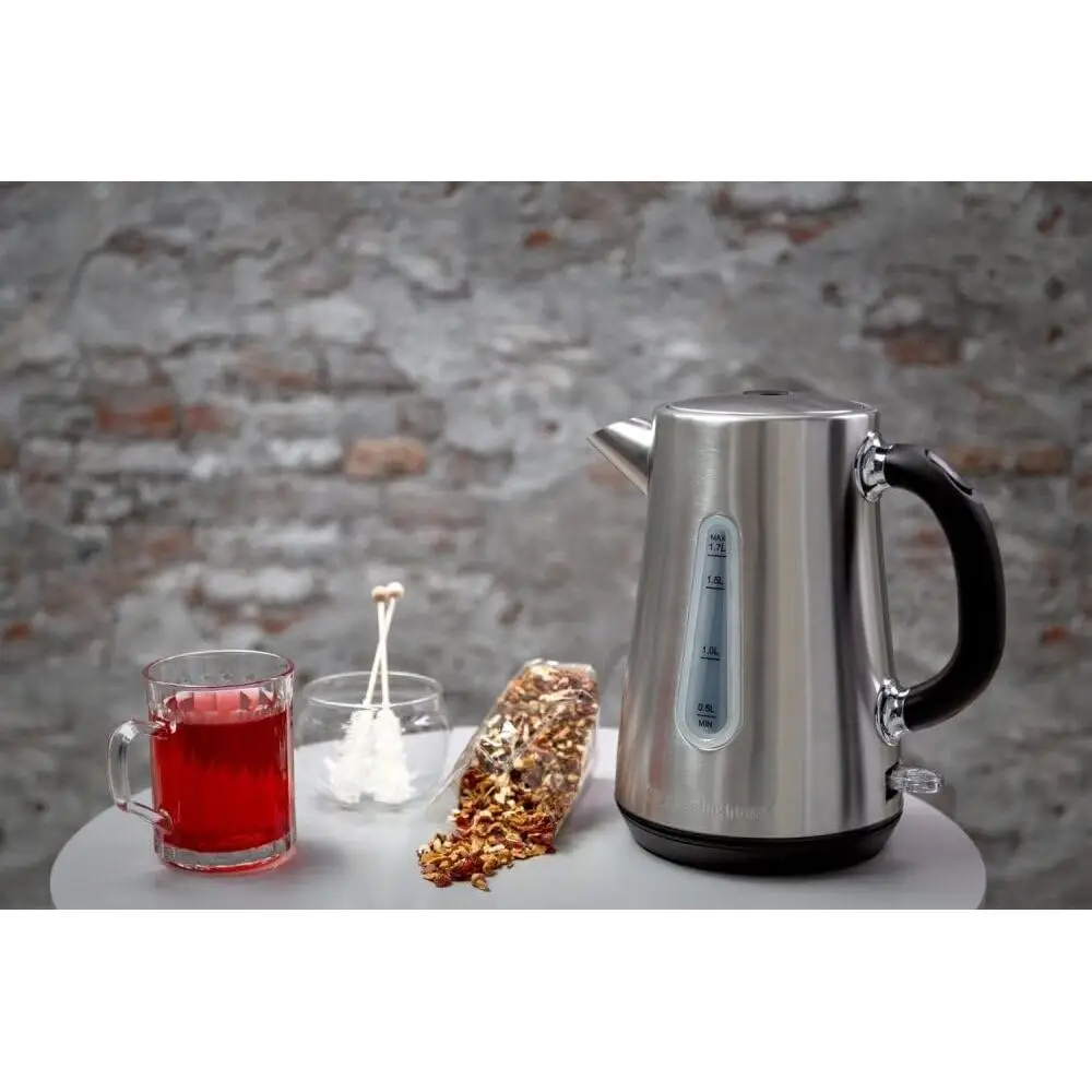 220 V Elektrische Draadloze Waterkoker 1.7L Rvs Theeketel Automatische Uitschakeling Droog Kook Bescherming 360 °   Draaibare basisadapters