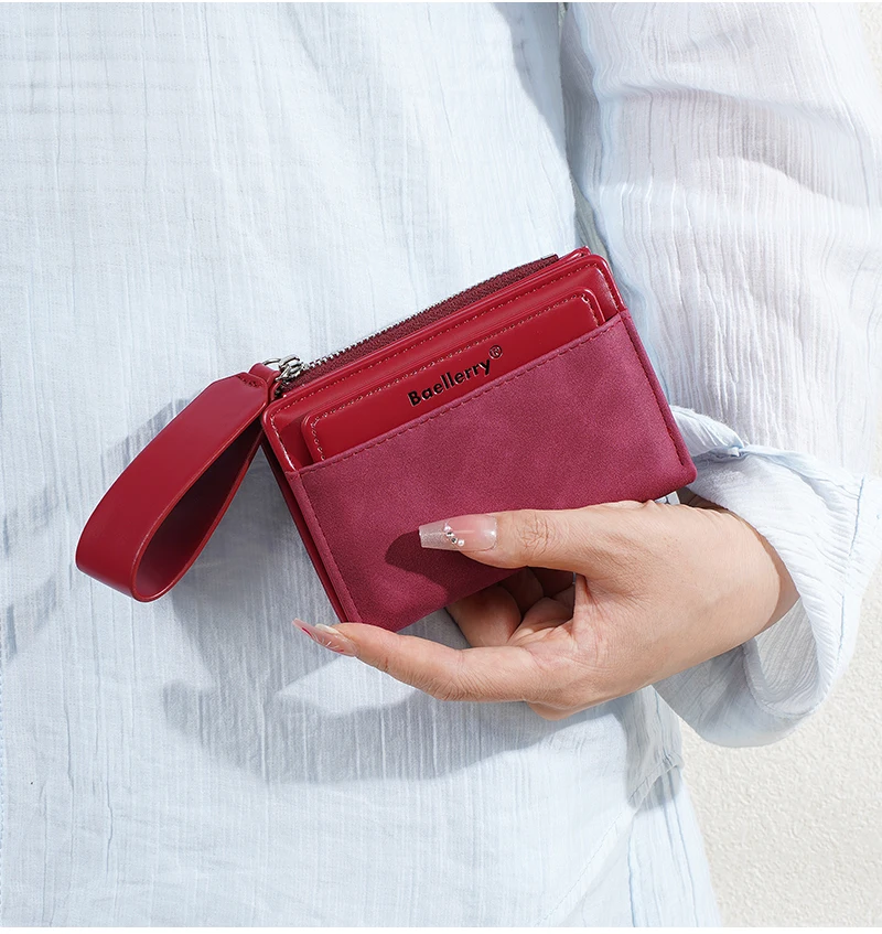 Neue Damen-Geldbörsen mit großem Fassungsvermögen, kurzer Kartenhalter, Damen-Geldbörse mit Reißverschluss, Münzfach, Fotohalter, einfache Geldklammern für Mädchen – Detail 20
