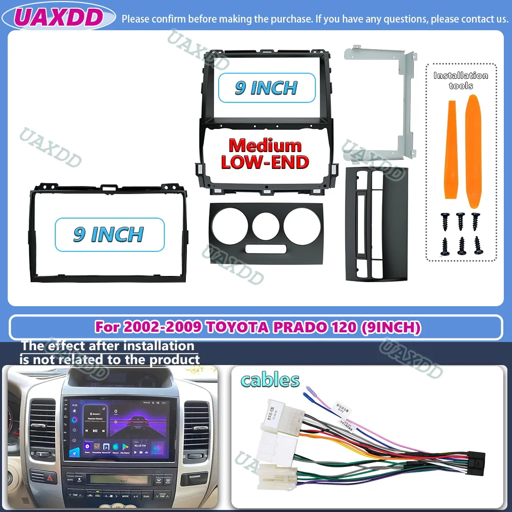 

Cadre dautoradio 9inch For Toyota LAND CRUISER Prado 120 LEXUS GX470 panneau stereo garniture dinstallation tableau frame center
