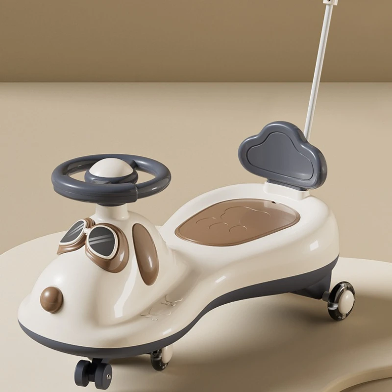 ‌Toddler Baby Wiggle Ride-On Cart 1-3Y: Flash Wheels Safety Rocker Storage Bin 360° Steering Smooth Handle - Early Learning Toy‌