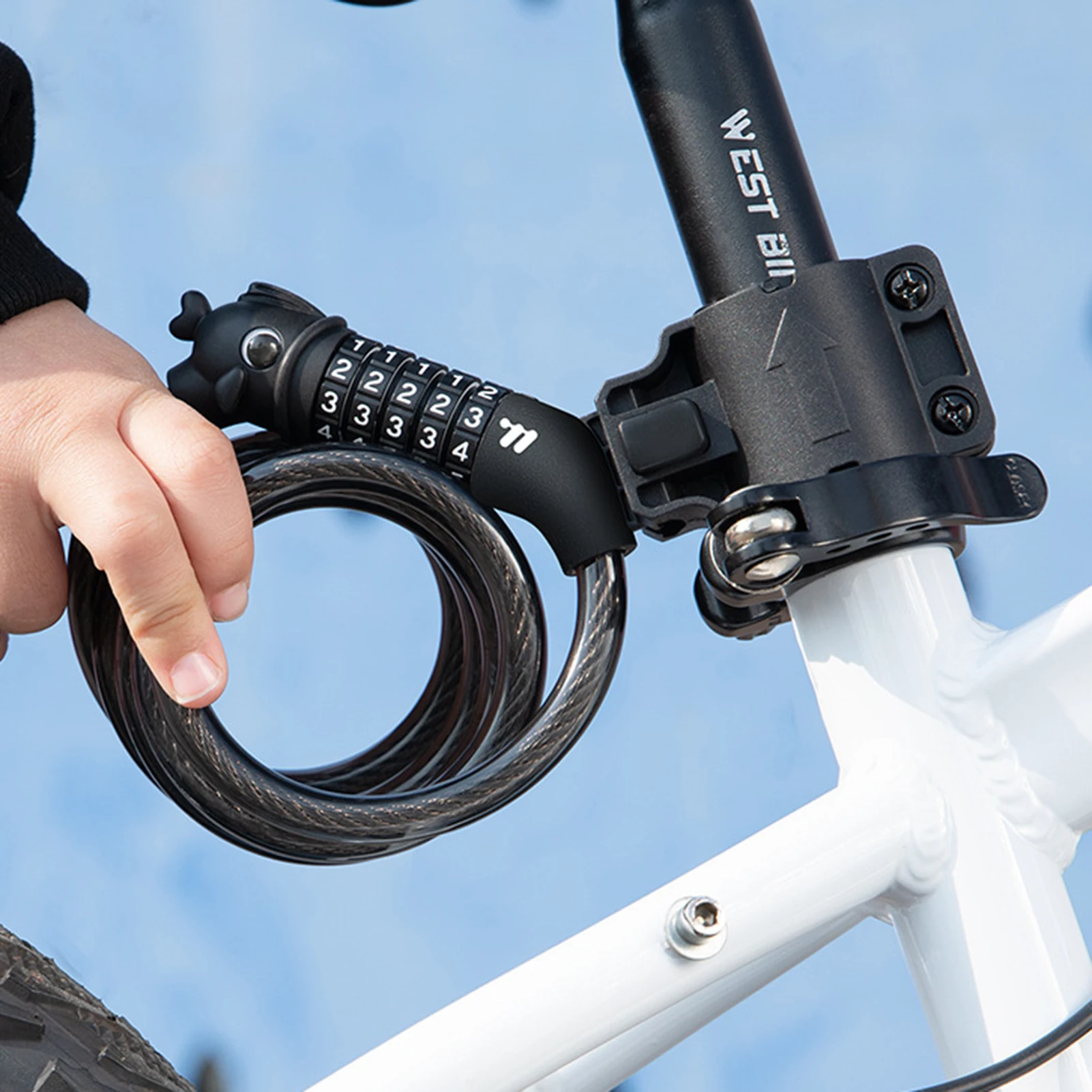 

Cartoon Fish Pattern Combination Lock High-Strength Steel Cable Anti Theft Portable Lock for Mountain Road Bikes