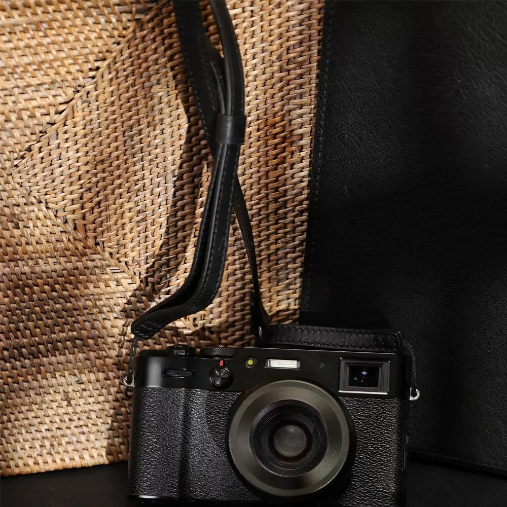 Retro Vintage Cowhide Leather Camera Neck Shoulder Strap Thin Cord Lanyard Handmade Compatible for DSLR/ Mirrorless Camera