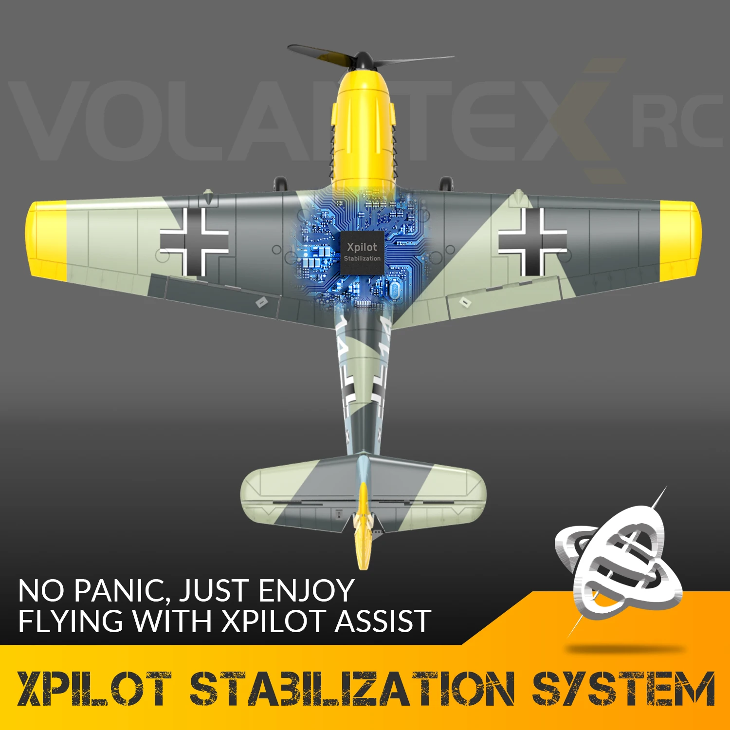 Volantex rc 761-11 Bf109 Fighter 400mm Wing Span 2.4G Samolot zdalnie sterowany RTF One Stunt z systemem stabilizacji pilota X