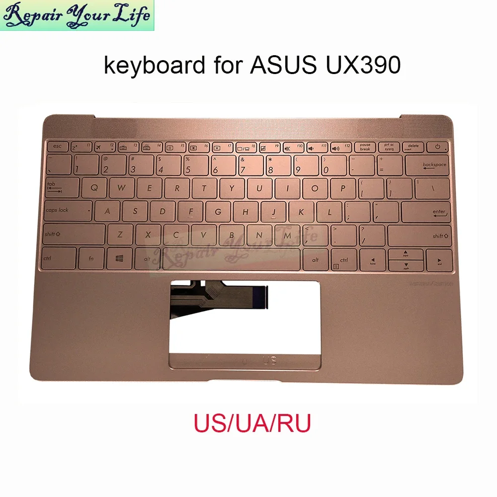 English Backlit Keyboard topcase palmrest for ASUS Zenbook UX390 UX309UA Ukrainian UA US RU PC keyboards 90NB0CZ2 R31UA1 R3KOD1