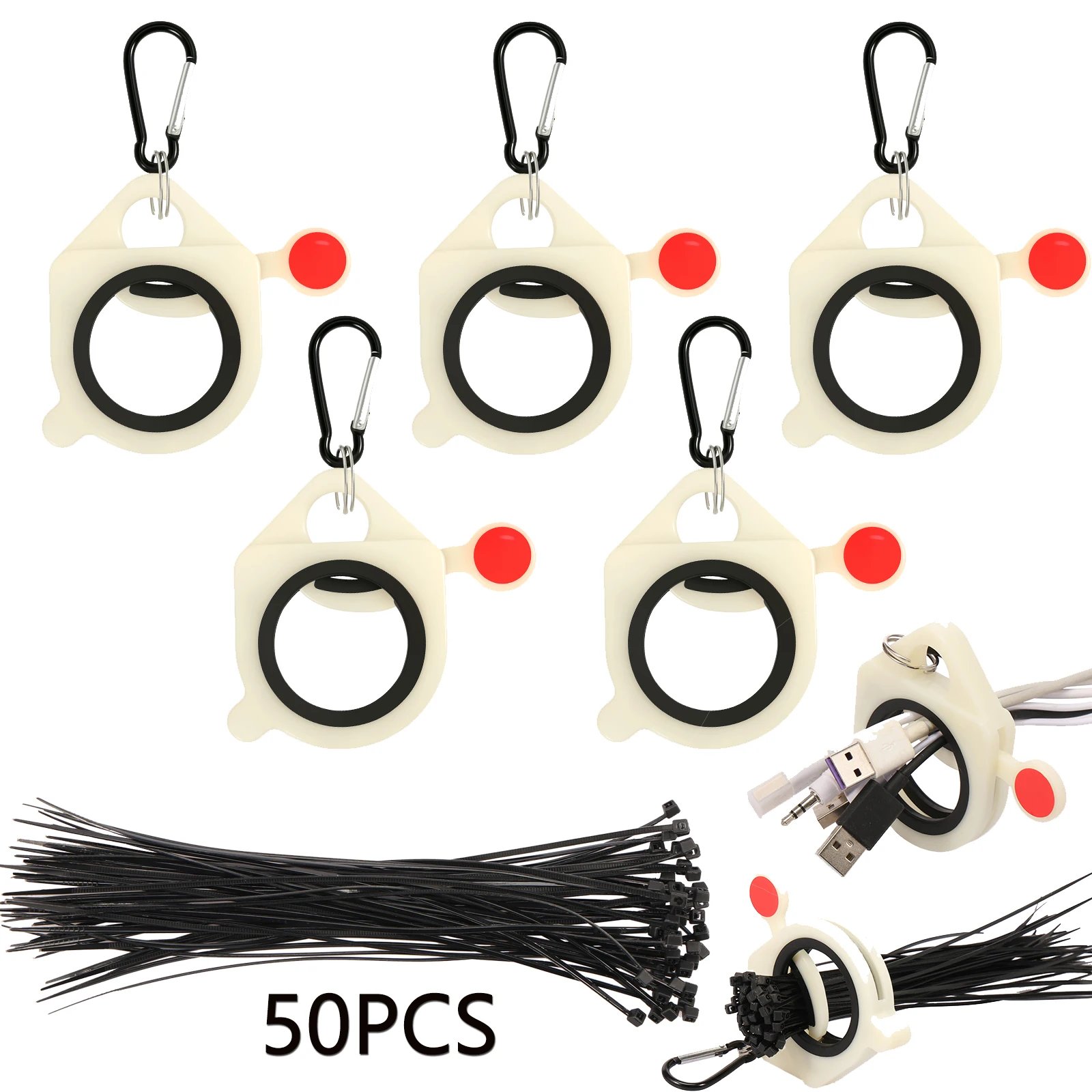 

5/10Pcs Zip Tie Organizer Lightweight Cable Tie Holder Efficient Cable Management Reusable Zip Ties Holder With 50/100 Zip Ties
