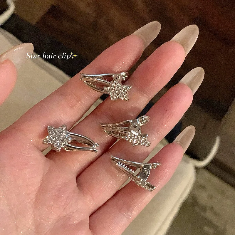 High-end Sense Exquisite Flash Full Diamond Stars Barrettes Side Hairpin For Broken Hair Bangs Hair Accessories Headdress