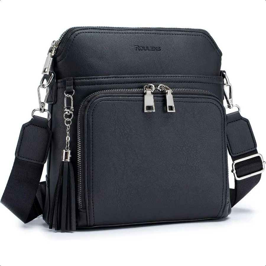 

Crossbody Purse for WomenLightweight Medium Crossbody Bag Soft Leather Women's Shoulder Handbags with Tassel