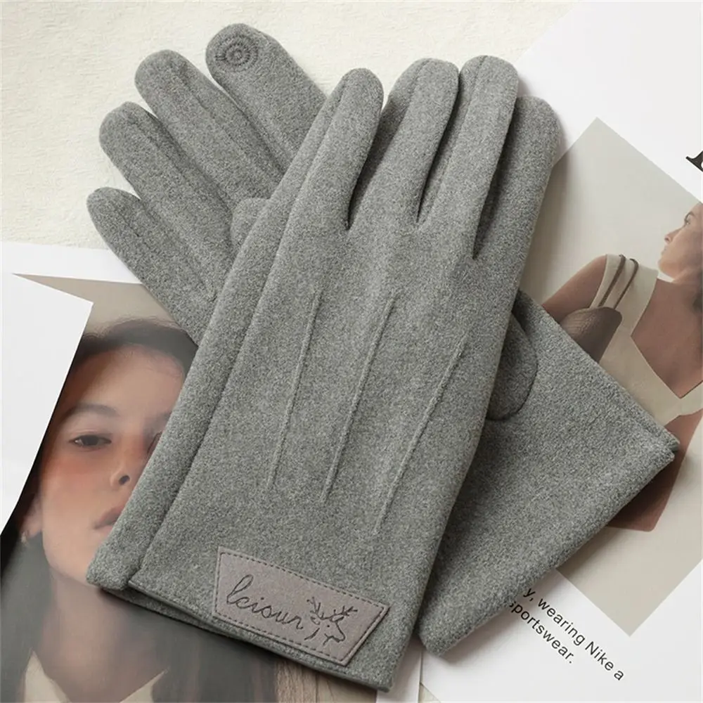 Fashion Thickened Warm Gloves Windproof Coldproof All Finger Gloves Anti Slip Touch Screen Mittens for Autumn and Winter