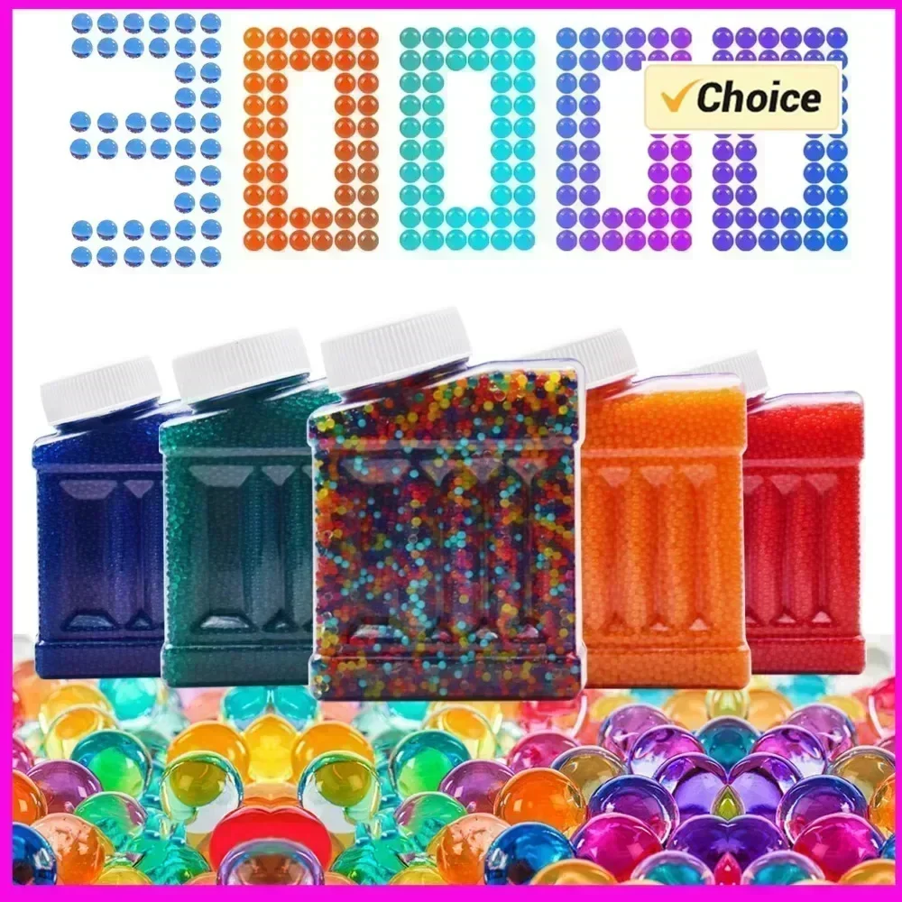 HOT30000개/박스 7-8mm 젤 볼 물 비즈 스플랫 건 리필 탄약 폴리머 성장 물 볼 꽃병 핸드 수류탄 장난감 구조