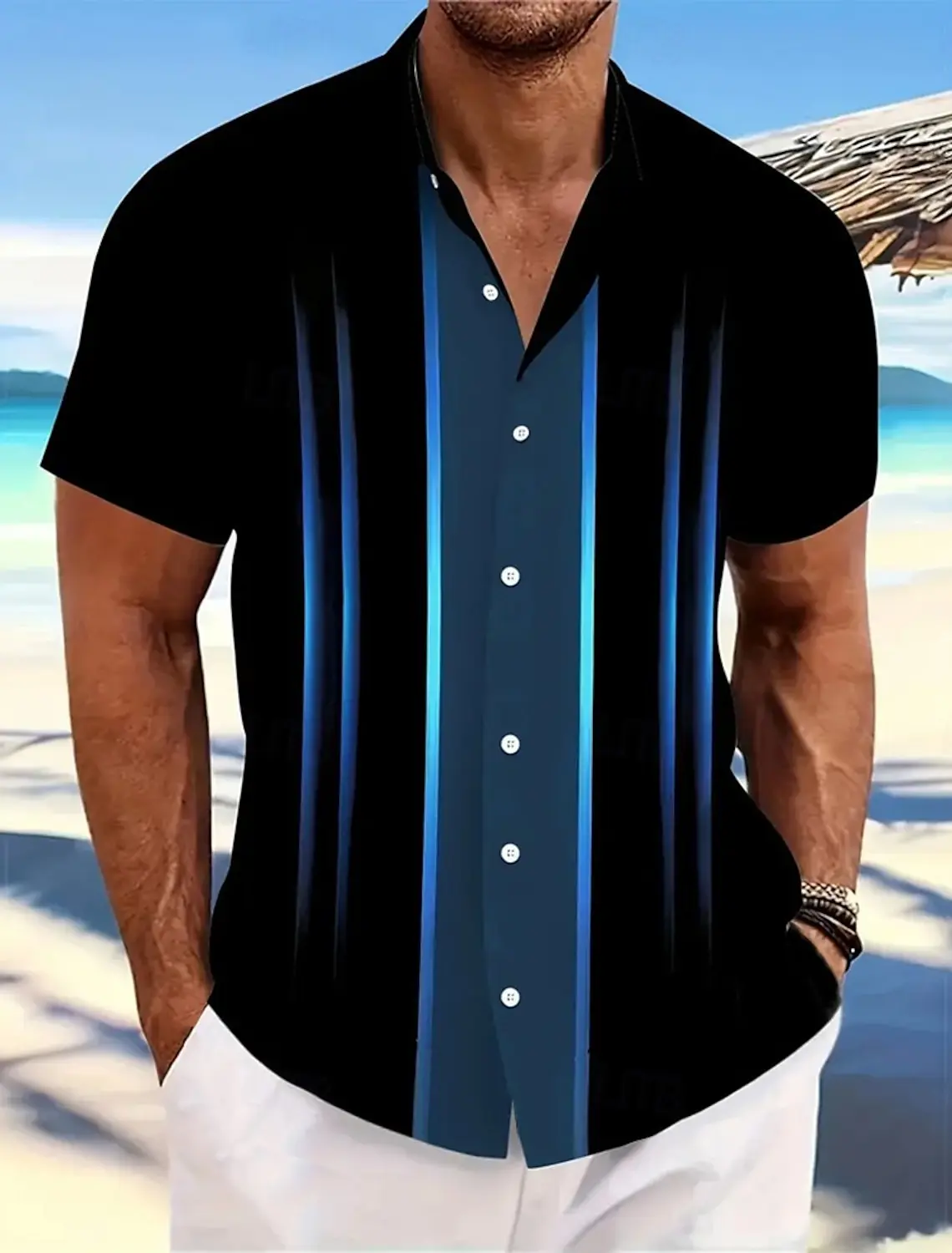 Men's Geometric Line Abstract Art Shirt Summer Shirt Button Up Shirt Short Sleeve Fashion Summer 3D Print Casual Shirts