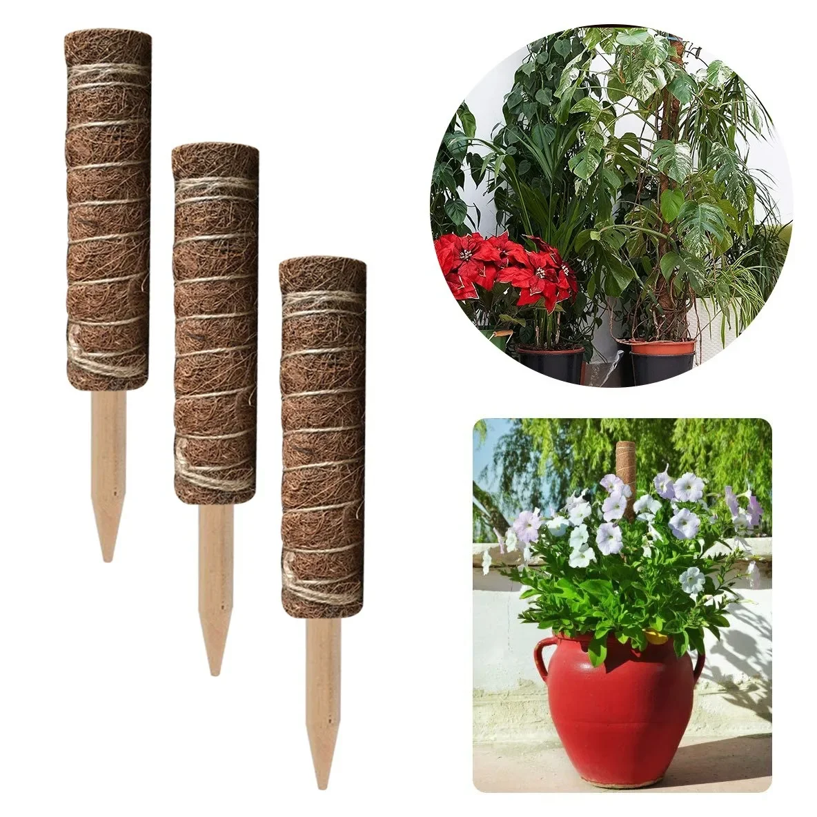 Climbing Totem Pole Plant Support Indoor Climbing Plants Stake Sphagnum Moss Coconut Fiber Creeper Frame Indoor Garden Supplies