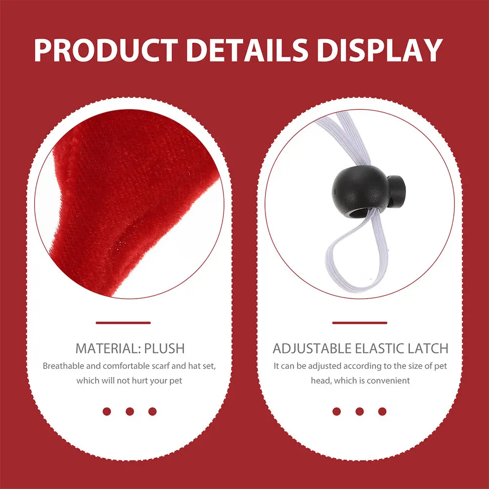

2Sets Pet Christmas Hat Scarf Set Color Design Unforgettable Photos Memories Xmas Party Pet Christmas Hat