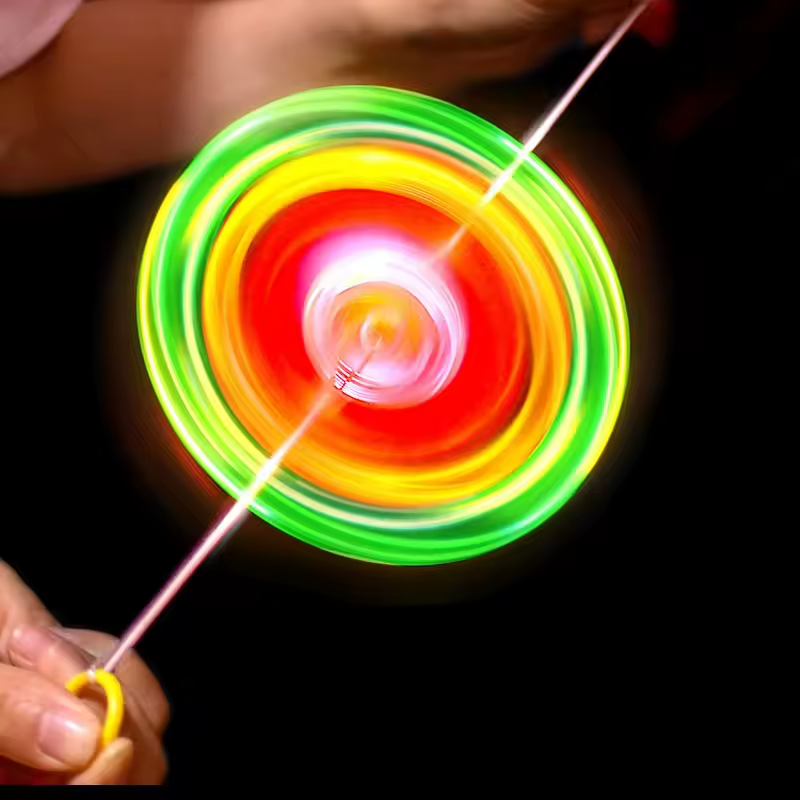 3/6/9 piezas Nuevo Juguete Luminoso de Manivela con Luz LED, Cuerda Luminosa Intermitente, Giroscopio Novedoso, Regalo